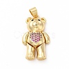 Rack Plating Brass Micro Pave Cubic Zirconia Pendants KK-G456-21G-2