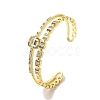 Square Glass Open Cuff Bangle with Cubic Zirconia BJEW-A136-02G-3