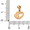 304 Stainless Steel Pave Clear Cubic Zirconia Pendants CU-CBAB6EC-07G-02-3