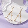 Triangle Iron Chain and Glass Dangle Earrings EJEW-JE05963-01-2