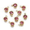 PVD Vacuum Plating 201 Stainless Steel Rhinestone Charms STAS-S068-10G-2