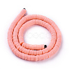 Flat Round Handmade Polymer Clay Beads CLAY-R067-6.0mm-18-2