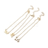 3Pcs Alloy Rhinestones Anklets AJEW-S083-01G-07-2