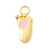 925 Sterling Silver Pink Enamel Pendants STER-Z012-01G-01-1