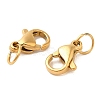 Ion Plating(IP) 304 Stainless Steel Lobster Claw Clasps Hand Polished STAS-AB10-G-02-2