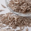 Tube Silver Lined Round Hole Glass Bugle Beads SEED-K001-A11-1
