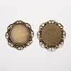 Oval Tibetan Style Alloy Cabochon Settings PALLOY-K109-78AB-NR-2