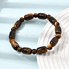 Natural Tiger Eye Oval and Round Beaded Stretch Bracelets for Women GG-CBA3F02-13A-2