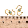 304 Stainless & Synthetic Turquoise S-Hook Clasps SA-CBA3073-02G-03-3