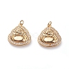 Brass Micro Pave Cubic Zirconia Pendants X-ZIRC-G156-02G-1