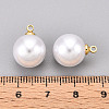 Brass & ABS Plastic Imitation Pearl Pendants KK-N261-12mm-121G-3