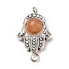 Tibetan Style Alloy Frames with Cat Eye Beads Links PALLOY-JF00479-2