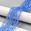 Transparent Electroplate Glass Beads Strands GLAA-F029-4mm-D07-4