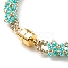 Glass Seed Beaded Bracelet with Brass Magnetic Clasps BJEW-JB07801-05-5