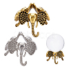 2Pcs 2 Colors Alloy Crystal Ball Holder AJEW-GA0009-66-1