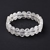 Natural Quartz Crystal Oval Beaded Stretch Bracelet G-E010-01P-1