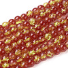 Spray Painted Crackle Glass Beads Strands CCG-Q002-6mm-10-1