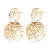 Textured Alloy Stud Dangle Earrings for Women AL-CBA6127-04G-2