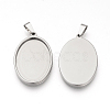 Tarnish Resistant 201 Stainless Steel Pendant Cabochon Settings STAS-S073-11P-1
