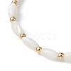 Natural Shell Twist Oval Beaded Stretch Bracelets for Women BJEW-JB10059-3