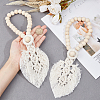 Cotton Macrame Leaf Tassel Curtain Tiebacks AJEW-WH0038-38B-3