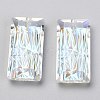 Embossed Glass Rhinestone Pendants GLAA-J101-07B-001SI-2