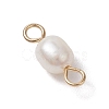 Natural Freshwater Pearl Potato Connector Charms PALLOY-JF03201-01-4