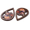 Halloween Theme Single Face Printed Aspen Wood Big Pendants WOOD-G015-05C-3