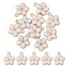 10Pcs Light Gold Plated Alloy Enamel Pendants ENAM-YW0002-15B-1