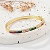 Brass Micro Pave Cubic Zirconia Hinged Bangles for Women BJEW-K274-08G-2