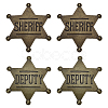 4Pcs 2 Colors Tibetan Style Alloy Brooches JEWB-FG0001-24-1