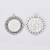 Tibetan Style Alloy Pendant Cabochon Settings TIBEP-N003-63AS-1
