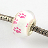 Large Hole Dog Paw Prints Pattern Resin European Beads OPDL-Q129-186A-2