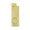 Brass Micro Pave Clear Cubic Zirconia Pendants KK-P266-06G-G-1