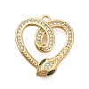 Brass Micro Pave Cubic Zirconia Pendants KK-B147-06C-G-1