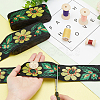Ethnic Style Flower Pattern Polyester Ribbon OCOR-WH0047-47-6