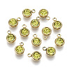 PVD Vacuum Plating 201 Stainless Steel Rhinestone Charms X-STAS-S068-11G-2