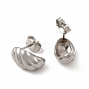 316 Stainless Steel Shell Shape Stud Earrings for Women EJEW-C004-13P-2