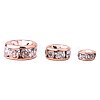 Rondelle Brass Rhinestone Spacer Beads RB-PH0001-05RG-NF-4