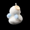 Flocking Opaque Resin Pendants RESI-G128-01P-2
