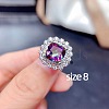 Square Alloy Rhinestone Pendant Necklace & Stud Earring & Finger Ring Sets WG30FCB-02-3