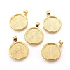 Flat Round Alloy Pendant Cabochon Settings PALLOY-A15654-G-2