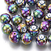 Christmas Electroplate Glass Beads X-EGLA-R113-07D-1