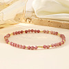Natural Rhodonite Round Beads Stretch Bead Bracelets for Women CQ7665-1-2