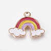 Alloy Enamel Pendants X-ENAM-O035-14G-B-1