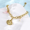 304 Stainless Steel Cable Chain Charm Bracelets BJEW-L708-05G-3