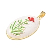 Brass Enamel Pendants KK-CBA2CFD-03G-A-2