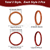 4Pcs 2 Style Round Ring Wood Bag Handles FIND-WR0008-06-2