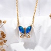 304 Stainless Steel Cubic Zirconia Butterfly Pendant Necklaces LS-NJEW-Z057-05A-G-3