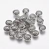 Tibetan Style Alloy Flat Round Carved Vortex Beads TIBEB-5437-AS-LF-1